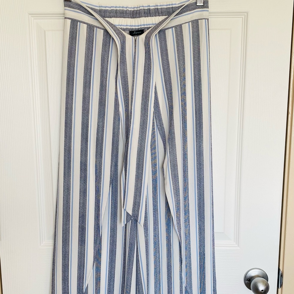 Soprano Blue and white Side slit pants